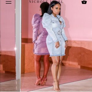 Nichol Lynel denim puff sleeve dress